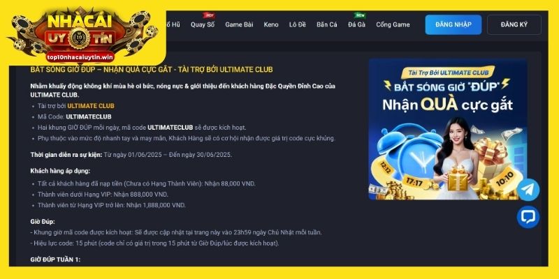 Nhận quà vào các khung giờ đặc biệt tại nhà cái FC88